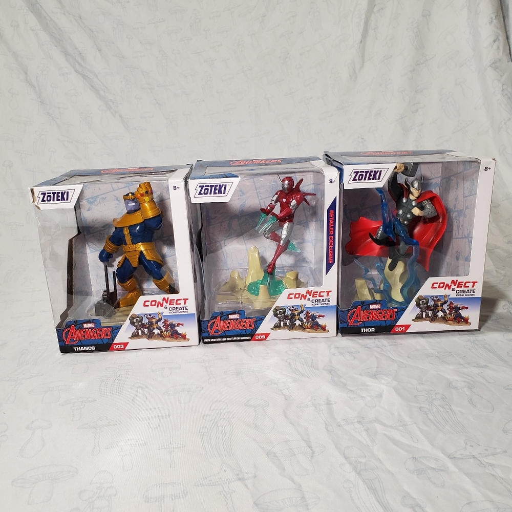 Set of 3 Zoteki Avengers Connect and Create Figures